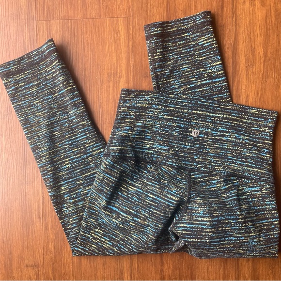 Lululemon Pants Wunder Under Crop Womens 4 High Rise Tweed Runner Pattern Black - Picture 2 of 13